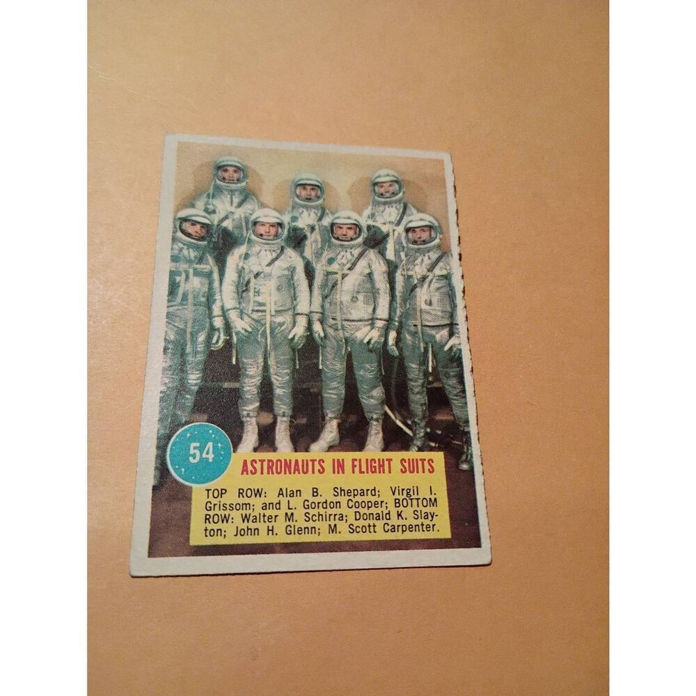 Vintage 1963 Topps NASA Astronaut Trading Card #54 Astronauts in Flight Suits